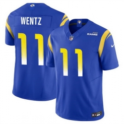 Men Los Angeles Rams 11 Carson Wentz Blue 2023 F U S E  Vapor Untouchable Stitched Football Jersey