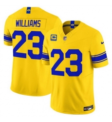Men Los Angeles Rams  Kyren Williams Gold Classic Sol 2026 F U S E  4 Star C Patch Vapor Limited Stitched Football Jersey