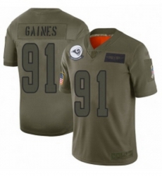 Womens Los Angeles Rams 91 Greg Gaines Limited Camo 2019 Salute to Service Football Jersey