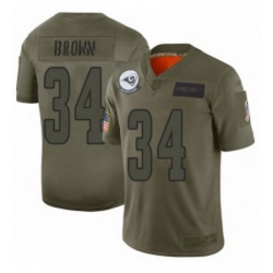 Youth Los Angeles Rams 34 Malcolm Brown Limited Camo 2019 Salute to Service Football Jersey