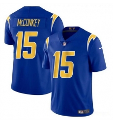 Men Los Angeles Chargers 15 Ladd McConkey Royal 2024 Draft Vapor Limited Stitched Football Jersey