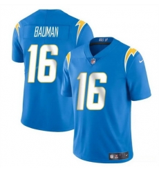 Men Los Angeles Chargers 16 Casey Bauman Blue 2024 Vapor Limited Stitched Football Jersey