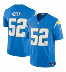 Men Los Angeles Chargers 52 Khalil Mack Blue 2024 F U S E  With 4 Star C Patch Vapor Untouchable Limited Stitched Jersey