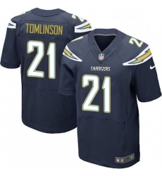 Men Nike Los Angeles Chargers 21 LaDainian Tomlinson Elite Navy Blue Team Color NFL Jersey