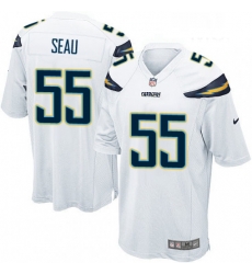 Men Nike Los Angeles Chargers 55 Junior Seau Game White NFL Jersey