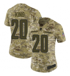 Nike Chargers #20 Desmond King Camo Women Stitched NFL Limited 2018 Salute to Service Jersey