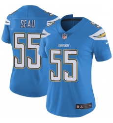 Womens Nike Los Angeles Chargers 55 Junior Seau Elite Electric Blue Alternate NFL Jersey