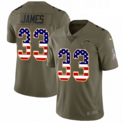 Youth Nike Los Angeles Chargers 33 Derwin James Limited Olive USA Flag 2017 Salute to Service NFL Jersey