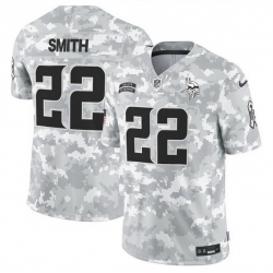 Men Minnesota Vikings 22 Harrison Smith 2024 F U S E Arctic Camo Salute To Service Limited Stitched Football Jersey