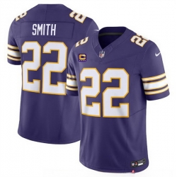 Men Minnesota Vikings 22 Harrison Smith Purple 2024 F U S E  Throwback With 4 Star C Patch Vapor Untouchable Limited Stitched Jersey