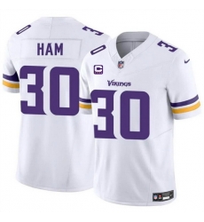 Men Minnesota Vikings 30 C J  Ham White 2024 F U S E  With 4 Star C Patch Vapor Untouchable Limited Stitched Jersey