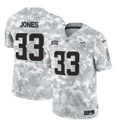 Men Minnesota Vikings 33 Aaron Jones 2024 F U S E Arctic Camo Salute To Service Limited Stitched Football Jersey