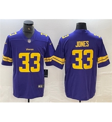 Men Minnesota Vikings 33 Aaron Jones Purple Gold Vapor Untouchable Limited Stitched Jersey