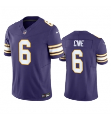 Men Minnesota Vikings 6 Lewis Cine Purple 2023 F U S E  Vapor Untouchable Limited Stitched Jersey