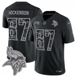 Men Minnesota Vikings  87 T J  Hockenson Black F U S E  2026 Salute to Service Limited Stitched Football Jersey