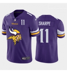 Nike Vikings 11 Tajae Sharpe Purple Team Big Logo Number Vapor Untouchable Limited Jersey