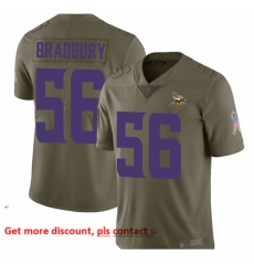 Vikings 56 Garrett Bradbury Olive Men Stitched Football Limited 2017 Salute To Service Jersey