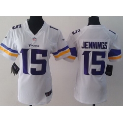 Women Nike Minnesota Vikings 15 Greg Jennings White Game NFL Football Jerseys 2013 New Style