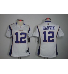 Women Nike NFL Minnesota Vikings #12 Percy Harvin White[Women Limited Jerseys]