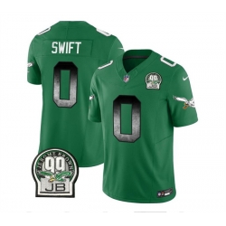 Men Philadelphia Eagles 0 D 27Andre Swift Green 2023 F U S E  Throwback Vapor Untouchable Limited Stitched Football Jersey