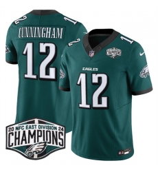 Men Philadelphia Eagles 12 Randall Cunningham Green 2024 New NFC East Champions F U S E  Vapor Untouchable Limited Stitched Football Jersey