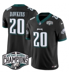 Men Philadelphia Eagles 20 Brian Dawkins Black 2024 NFC East Champions F U S E  Vapor Untouchable Limited Stitched Football Jersey