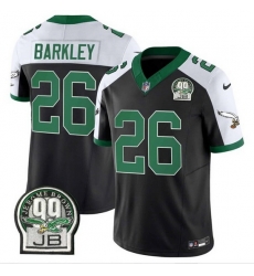 Men Philadelphia Eagles 26 Saquon Barkley Black 2024 F U S E Jerome Brown Patch Alternate Stitched Football Jersey