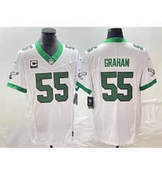 Men Philadelphia Eagles 55 Brandon Graham White 2023 F U S E With C Patch Vapor Untouchable Stitched Football Jersey