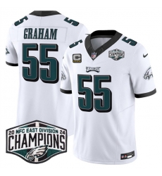 Men Philadelphia Eagles 55 Brandon Graham White 2024 NFC East Champions F U S E  Vapor Untouchable Limited Stitched Football Jersey