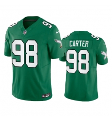 Men Philadelphia Eagles 98 Jalen Carter Green 2023 F U S E  Vapor Untouchable Stitched Football Jersey