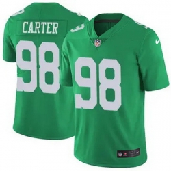 Men Philadelphia Eagles Jalen Carter #98 Green Vapor Untouchable Limited Stitched NFL Jersey