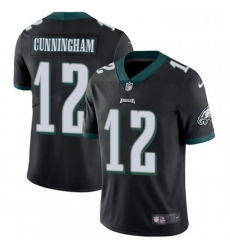 Mens Nike Philadelphia Eagles 12 Randall Cunningham Black Alternate Vapor Untouchable Limited Player NFL Jersey