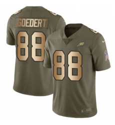 Mens Nike Philadelphia Eagles 88 Dallas Goedert Limited Olive Gold 2017 Salute to Service NFL Jersey