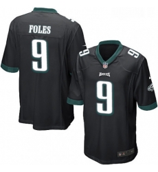 Mens Nike Philadelphia Eagles 9 Nick Foles Game Black Alternate NFL Jersey