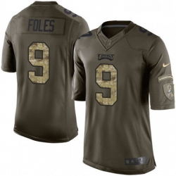 Mens Nike Philadelphia Eagles 9 Nick Foles Limited Green Salute to Service NFL Jersey