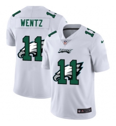 Nike Eagles 11 Carson Wentz White Shadow Logo Limited Jersey