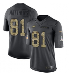 Nike Eagles #81 Jordan Matthews Black Mens Stitched NFL Limited 2016 Salute To Service Jersey