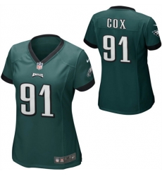 Women Philadelphia Eagles 91 Fletcher Cox Grreen Vapor Untouchable Limited Stitched Football Jersey