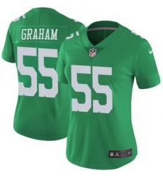 Women Philadelphia Eagles Brandon Graham #55 Green Vapor Untouchable Limited Stitched NFL Jersey