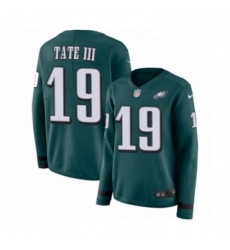 Womens Nike Philadelphia Eagles 19 Golden Tate III Limited Green Therma Long Sleeve NFL Jersey