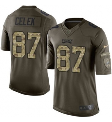 Nike Eagles #87 Brent Celek Green Youth Stitched NFL Limited Salute to Service Jersey