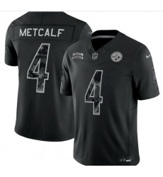 Men Steelers 4 Metcalf Black Salute To Service Stitched NFL Jersey Men Steelers 4 Metcalf Black Salute To Service Stitched NFL Jersey