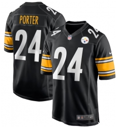 Men's Nike Joey Porter Jr. Black Pittsburgh Steelers #24 Stitched NFL Jersey