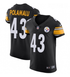 Mens Nike Pittsburgh Steelers 43 Troy Polamalu Black Team Color Vapor Untouchable Elite Player NFL Jersey