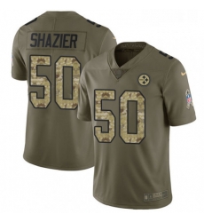 Mens Nike Pittsburgh Steelers 50 Ryan Shazier Limited OliveCamo 2017 Salute to Service NFL Jersey