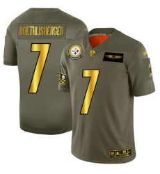 Steelers 7 Ben Roethlisberger Camo Gold Men Stitched Football Limited 2019 Salute To Service Jersey