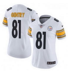 Women Nike 81 Zach Gentry Pittsburgh Steelers Limited White Vapor Untouchable Jersey