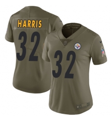 Womens Nike Steelers #32 Franco Harris Olive  Stitched NFL Limited 2017 Salute to Service Jersey