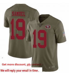 49ers 19 Deebo Samuel Olive Men Stitched Football Limited 2017 Salute To Service Jersey