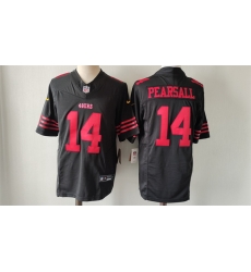 Men San Francisco 49ers 14 Ricky Pearsall Black 2024 Draft F U S E  Vapor Untouchable Limited Stitched Football Jersey